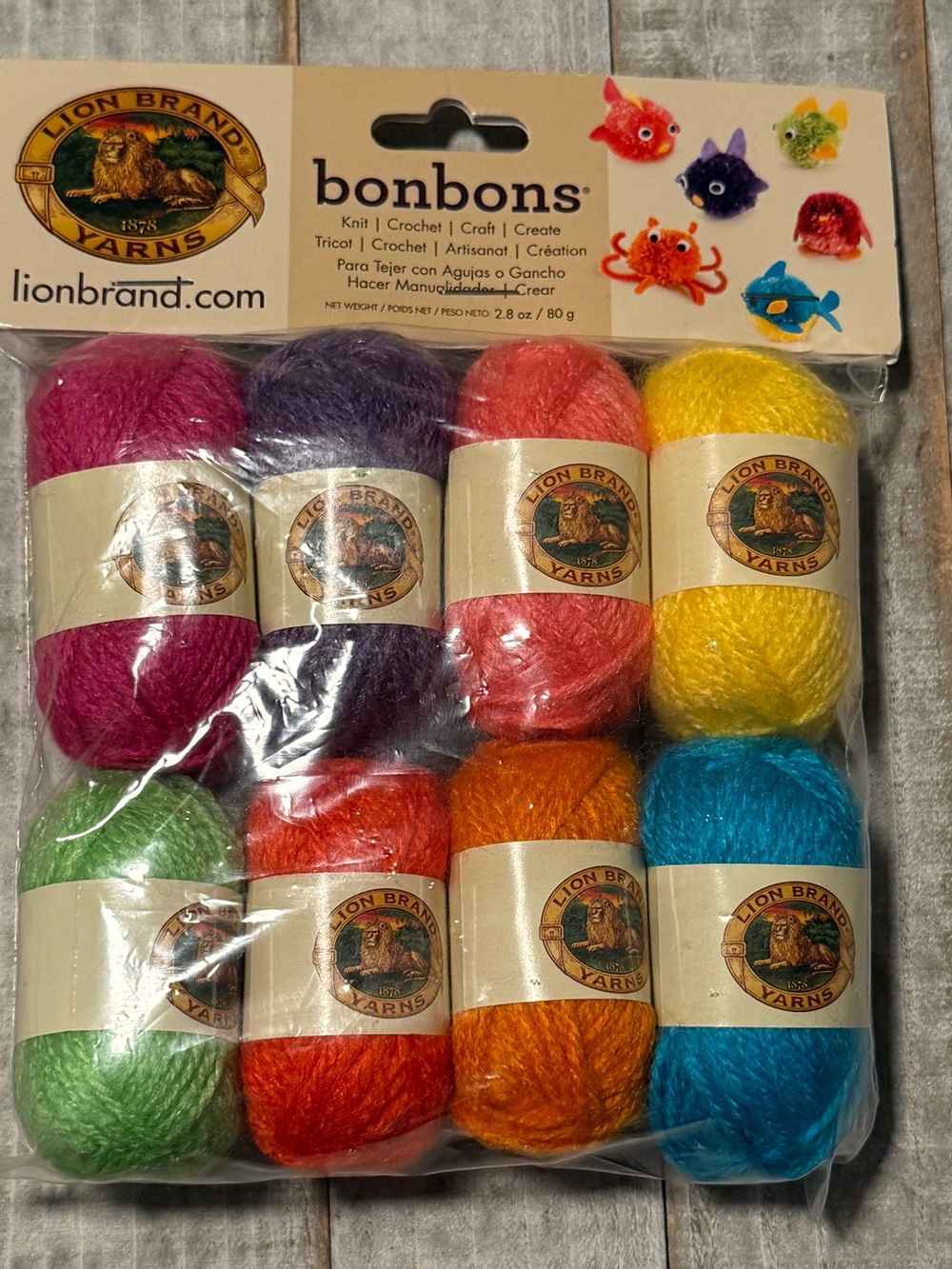 Lion Brand Bonbons Assorted Color Yarn Pack - Multicolor Craft Set